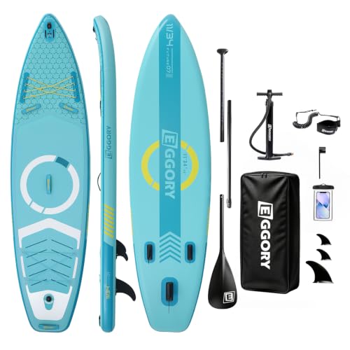 Inflatable Paddle Board,Stand Up Paddle Board Set, Extra Wide SUP Board with Removable Fin, Floating Paddle, Hand Pump, Waterproof Phone Pouch,Traveling Board - color: FT green