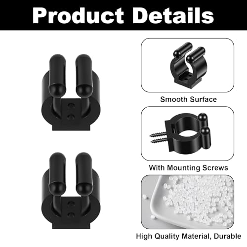 20Pcs Pool Cue Holder with Screws, Pool Cue Holder Clamps for Wall Mount Fishing Rod