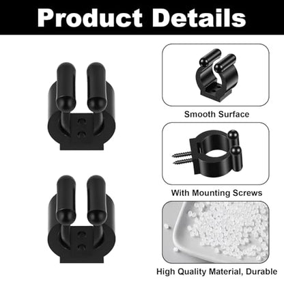 20Pcs Pool Cue Holder with Screws, Pool Cue Holder Clamps for Wall Mount Fishing Rod