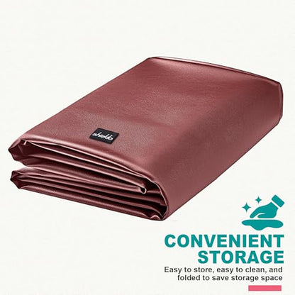 Pool Table Cover, Heavy Duty Leatherette Billiard Pool Table Covers Hard Top, Waterproof & Tearproof Cover for Pool Table 7/8/9 Feet Fitted (Brown/Matte, 7FT-92"LX 52"WX 7"H) - color: Brown, size: 7FT (92" x 52" x 7")