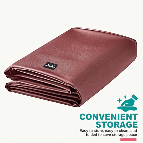 Pool Table Cover, Heavy Duty Leatherette Billiard Table Cover | Waterproof & Tearproof Cover for Pool Table, Brown, 9FT-112"LX 62"WX 8"H - color: Brown, size: 9FT (112" x 62" x 7.3")