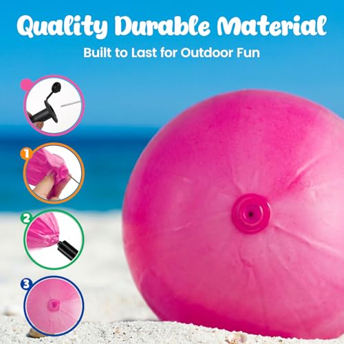 AMOR PRESENT 2PCS Inflatable Playground Balls, 8.7 Inch Marbleized Bouncy Balls Rubber Kickballs Giant Dodgeballs, for Indoor Outdoor Ball Games