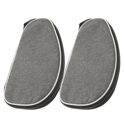 Cabilock 2pcs Table Tennis Racket Case Paddle Bag with Zipper Storage Organizer Grey Shell Portable Sports Bag for Ping Pong Paddle and Ball Carrying