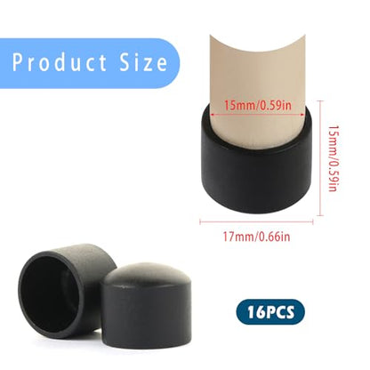 Pack of 16 Foosball End Caps 15.8mm Foosball Table Rod End Universal Safety End Caps for Standard Foosball Tables Accessories