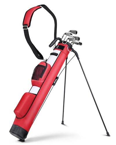 Golf Lightweight Stand Bag, Portable Golf Carry Bag with Insulated Cooler Pocket, Easy to Carry and Ideal for Driving Range, Pitch n Putt, Par 3, Executive Courses - color: Red