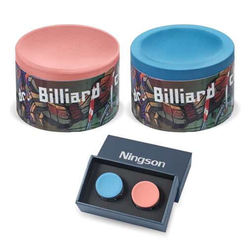 Pool Cue Chalk 2 Pack, Nano Technology Pool Stick Chalk, Billiard Table Accessories for Professional Tournaments, Clubs, Bars & Home (High Performance, Reduced Miscues, Durable) – Blue & Pink - color: Blue& Pink-2 Pack