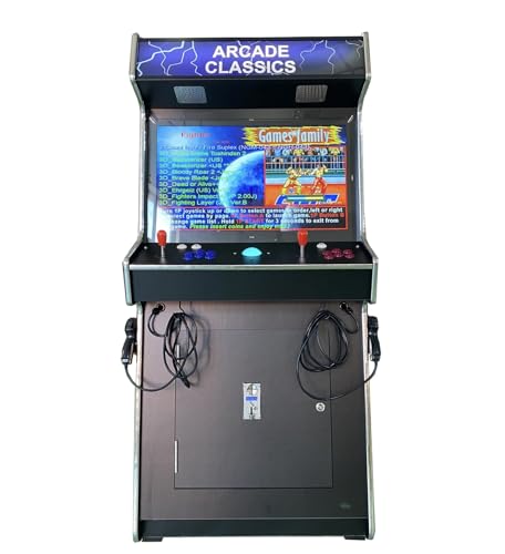 Top Us Video Arcades Full Size Commercial Grade Upright Standup Arcade Machine 2 Player 4500 Games 32 inch Screen Black with 2 Shooting Guns