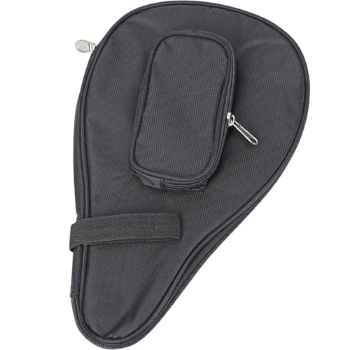 Healifty Table Tennis Paddle Bag with Ball Case, Black Reusable Storage Case for Sports, Portable Ping Pong Bat Storage Organizer and Adults