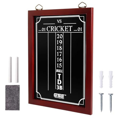 GSE Games & Sports Expert Chalk Dart Scoreboard for Dart Board Cricket & 01 Dart Games with Chalks and Chalk Wipe (Standard/Large) - style: Large