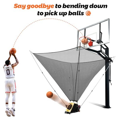 Efficraft Automatic Basketball Shooting Machine, Dual - Power Rechargeable/Plug - in Shooting Trainer, 2-in-1 Electric Basketball Rebounder Machine
