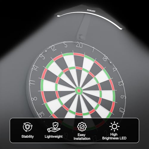 Dart Board Light, Bright LED Dart Board Lights with 3M Power Cord, Professional Dartboard Lighting Accessories - Black