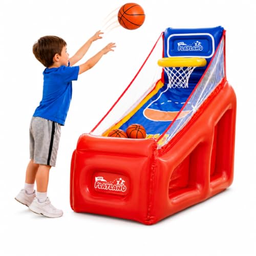 NSG Playland Inflatable Outdoor Toys, Backyard Party Carnival Game for Kids & Family, Basketball Hoop, Arcade Toss Game