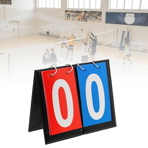 Flip Scoreboard 2-Digit – 6.3x7.9 Inch Portable Score Keeper with Large Numbers, PU Leather & Metal, for Basketball, Volleyball, Table Tennis, Cornhole, Board Games, Schools & Recreational Activities