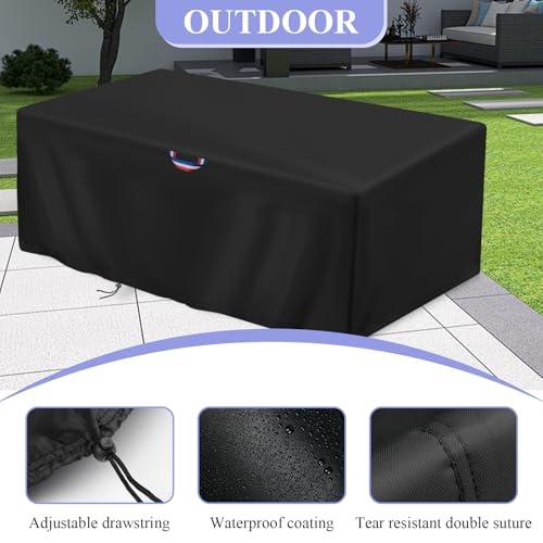 POMER Pool Table Cover - 100 inch Waterproof Table Cover for 8 Foot Snooker Billiard Tables Dustproof 7/8/9 FT Billiard Table Cover - 100x56x32 inch
