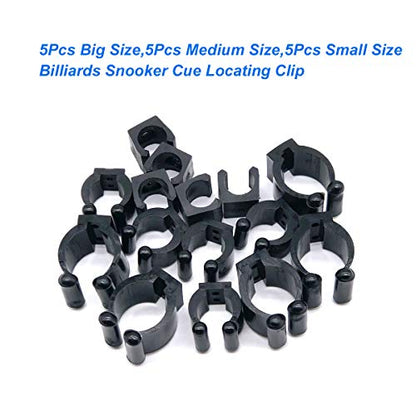 15 Pcs Billiards Snooker Clip Locating Clip Holder,Big/Medium/Small | 3 Sizes,Strong Resilience,Snooker Cue Holder Clips,Pool Cue Clamps,Pool Stick Holder,Fishing Rod Clip