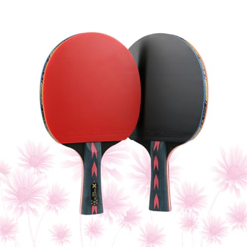 BESPORTBLE 2pcs Star Carbon Fiber Table Tennis Racket with Double Pimples for Teenagers Lightweight Design Horizontal Grip for Enhanced Control and Comfort