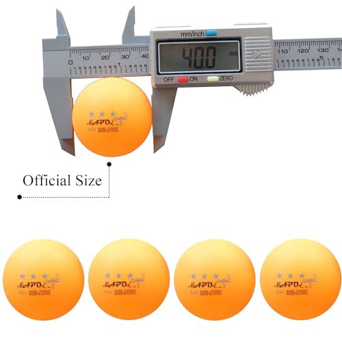 MAPOL 50 White 3-Star Table Tennis Balls Bundle with 50 Orange Training Table Tennis Balls