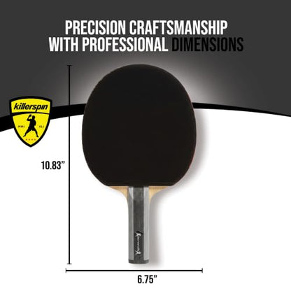 Killerspin Diamond TC Ping Pong Paddle, Advanced Table Tennis Paddle, Memory Book Paddle Case, Red/Black - style: Flared