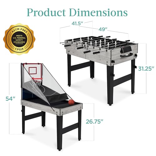 Best Choice Products Combo Game Table Set for Home, Game Room, Friends & Family w/Ping Pong, Foosball, Basketball, Air Hockey, Archery, Chess, Checkers, Shuffleboard, Bowling
