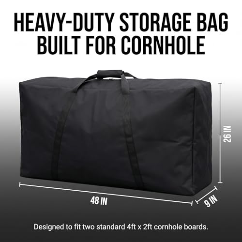 Cornhole Carrying Case, 4' x 2' Weatherproof Cornhole Board Bag with Reinforced Padded Handle