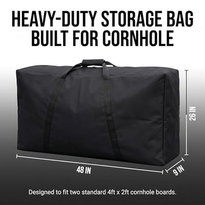 Cornhole Carrying Case, 4' x 2' Weatherproof Cornhole Board Bag with Reinforced Padded Handle