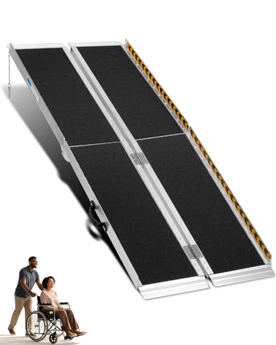 6 Feet Wheelchair Ramp for Home Steps, 29" W, 800LBS Capacity | Non-Skid Aluminum Handicap Folding Wheel Chair Ramps for Steps, Doorway, Homes, Threshold, Entry, Stairs, - size: 6FT(Suitable height 6"-18")