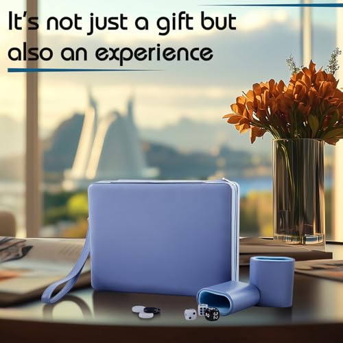 Jerify Travel Backgammon Set Board Games for Adults Portable Backgammon 9.4 x 7.1 inches Leatherette Case Classic Strategy Game for Families Companion Airplane, Camping(Blue) - color: Blue
