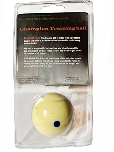 Champion 2-1/4" Billiard Practice Training Pool Cue Ball - color: 6 Blue Dot