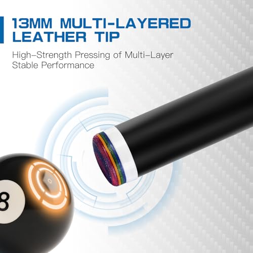 Carbon Fiber/Canadian Maple Pool Cue Stick 58" 20oz, Professional Billiard Stick with 3/8×8/5/16x18 Pin Joint & 13mm Tip, Pool Sticks for Adults Bar or House Use for Billiard Players - style: B99 Carbon Fiber Pool Cue