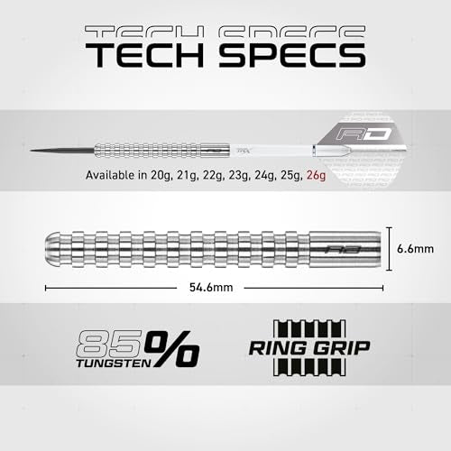 RED DRAGON Javelin Original Professional Darts Set - 85% Tungsten Darts with Flights & Shafts - Available in Soft Tip 18g Barrel/20g Full Weight and Steel Tip 20g - 26g