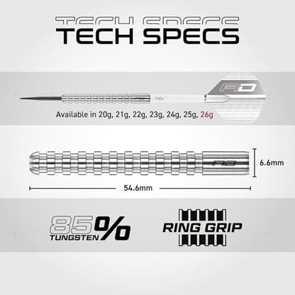 RED DRAGON Javelin Original Professional Darts Set - 85% Tungsten Darts with Flights & Shafts - Available in Soft Tip 18g Barrel/20g Full Weight and Steel Tip 20g - 26g