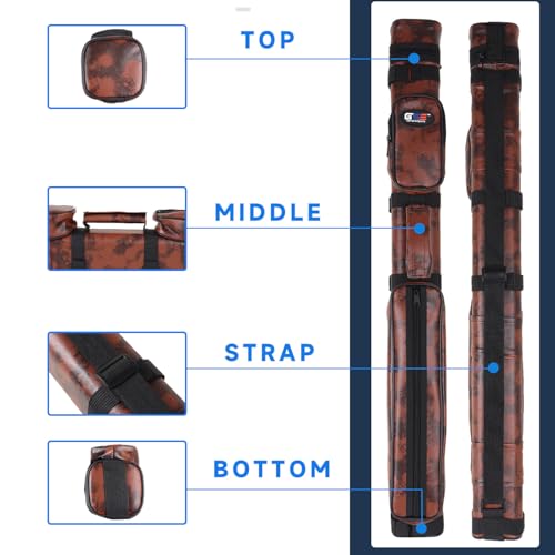 GSE Games & Sports Expert 2x2 Deluxe Hard Billiard Pool Cue Stick Carrying Case, Billiard Cue Case, Billiards Accessories (Several Colors Available) - color: Square - Brown