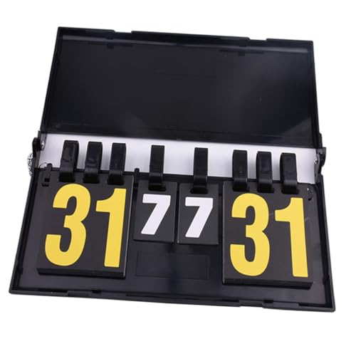 Kisangel Portable Flip Scoreboard for Sports Games PVC Tabletop Scorekeeper for Basketball Tennis Badminton Baseball Easy to Use and Clean Digit Display