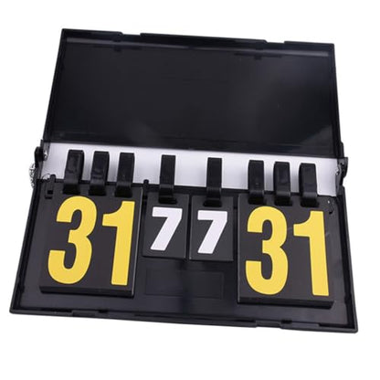 Kisangel Portable Flip Scoreboard for Sports Games PVC Tabletop Scorekeeper for Basketball Tennis Badminton Baseball Easy to Use and Clean Digit Display