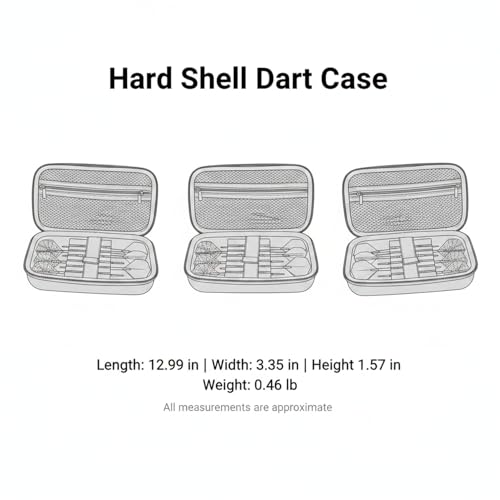 Hard Shell Dart Carrying Case with Handle, Protective EVA Storage Wallet for Darts & Accessories, Black