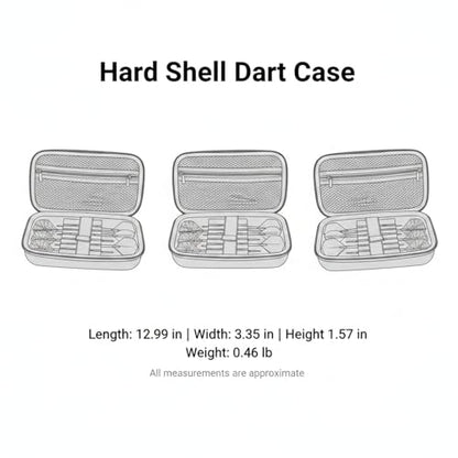 Hard Shell Dart Carrying Case with Handle, Protective EVA Storage Wallet for Darts & Accessories, Black