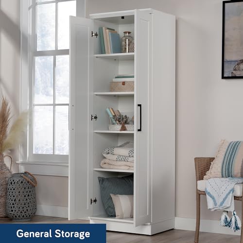 Sauder HomePlus Storage Cabinet/ Pantry cabinets, Soft White finish - color: Soft White