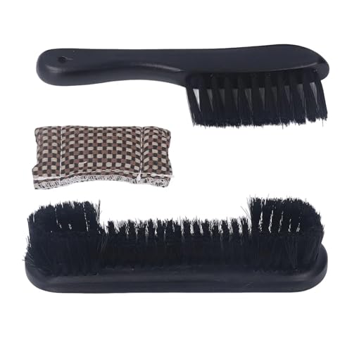 1set/3pcs Black Wooden Handle Billiards Pool Table Rail Brush Set Cleaning Tools for Pool Tables and Cabinets