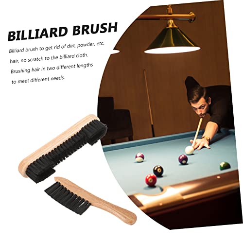 BESPORTBLE 2pcs Pool Table Cleaning Brush Set Wooden Billiards Table Dust Removal Tool Multi-Purpose Rail Surface Cleaner Compact Design for Efficient Maintenance