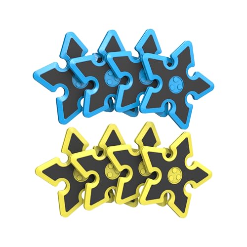 EastPoint Foam Throwing Stars - Pack of 8, Blue & Yellow - Safe Foam Design for Outdoor Games - Lightweight Precision for Axe Throwing Game - Complete Set for Backyard Fun