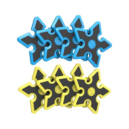 EastPoint Foam Throwing Stars - Pack of 8, Blue & Yellow - Safe Foam Design for Outdoor Games - Lightweight Precision for Axe Throwing Game - Complete Set for Backyard Fun
