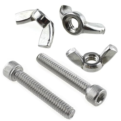 10 Sets Stainless Steel Pottery Bat Pins 10 Each of British Butterfly Nuts 1/4-20Inch and Hexagon Socket Screws 1/4-20x1-1/2inch for Standard Pottery Wheel Head Replacement Rod Pins