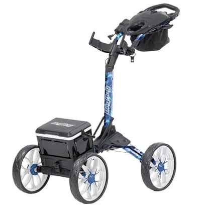 Bag Boy Quad Pro Disc Golf Cart - color: Blue Swirls
