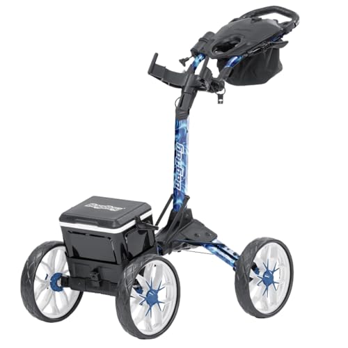 Bag Boy Quad Pro Disc Golf Cart - color: Blue Swirls