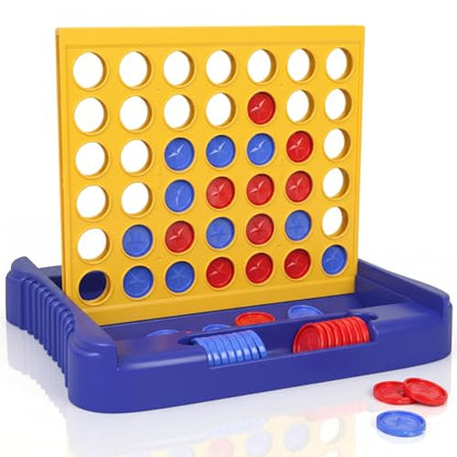 Pup Go 4 in a Row Game Large, Board Game for Kids, Four in a Line, Line Up 4, Classic Family Fun Games for 3 4 5 6 7 8 9+ Year Old Children Boys Girls Adults Yellow (6 Spare Discs Included) - color: Yellow