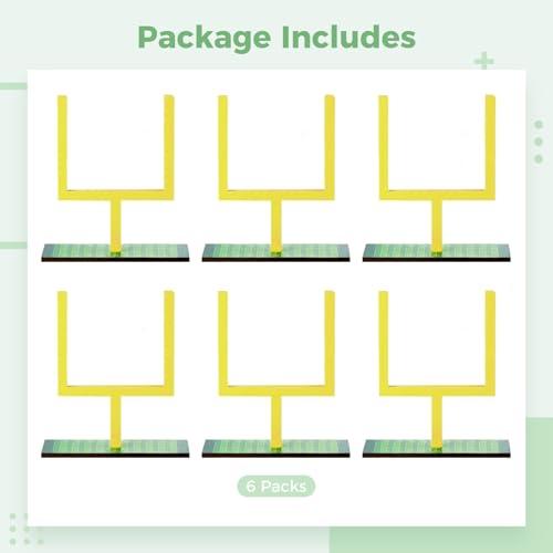 6 Pcs Football Goal Post Centerpieces, Football Party Decorations for Sports Events, Tabletop Decor for Football Theme Party, Field Goal Post Ornaments