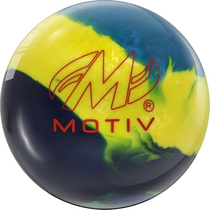 MOTIV Ascend - Bowling Ball, Entry Level, Light Oil, Available in 10-15 Pounds - color: Navy/Teal/Yellow, size: 10 Pounds