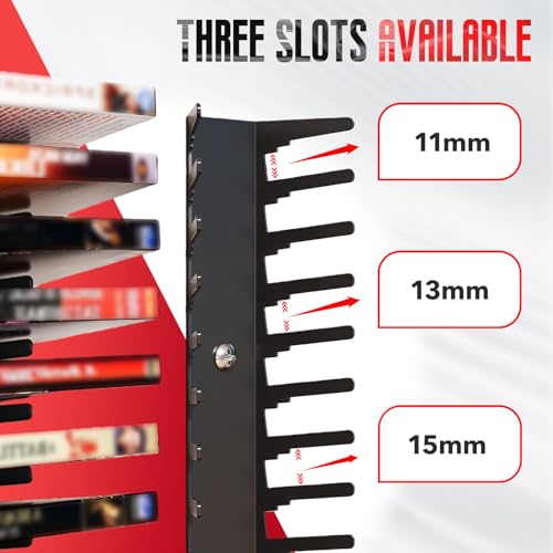 Ebrima 4 Packs Video Game Storage, Metal Media Storage Shelf, 72 Compartments, Wall Mount Storage Rack for Game Organizer