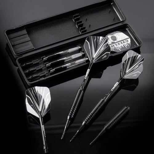CyeeLife Soft tip Darts Set with Brass Barrel,Professional Darts Plastic Tip,Aluminum/PC Shafts + 6 Flights + 30 Soft Tip + 20 O Ring + 2 Flight Protectors + 1 Dart Case for Electronic Dartboard