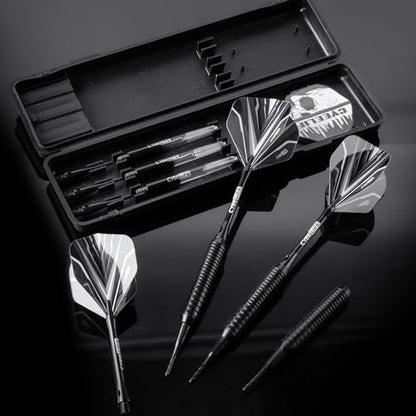 CyeeLife Soft tip Darts Set with Brass Barrel,Professional Darts Plastic Tip,Aluminum/PC Shafts + 6 Flights + 30 Soft Tip + 20 O Ring + 2 Flight Protectors + 1 Dart Case for Electronic Dartboard